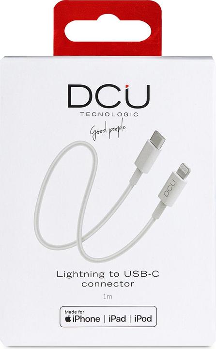 Image du produit DCU Tecnologic Connexion Type C Lightning Fo 11 Blanc Pvc 1m (1 m, USB 3.2 Gen 2)