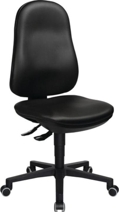 Image du produit Topstar Siège de travail Point 70 C patins + repose-pieds rembourrage similicuir noir 590-840 mm