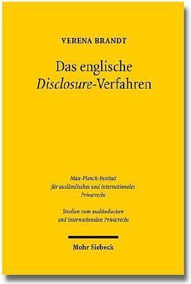 Produktbild Das englische Disclosure-Verfahren (Deutsch)