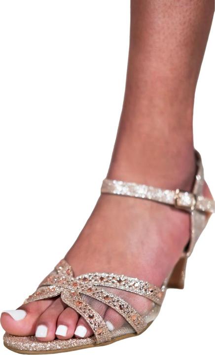 Actual product image Where's That From Womens/Ladies Jillian Diamante Mesh Strappy Shoes (36)