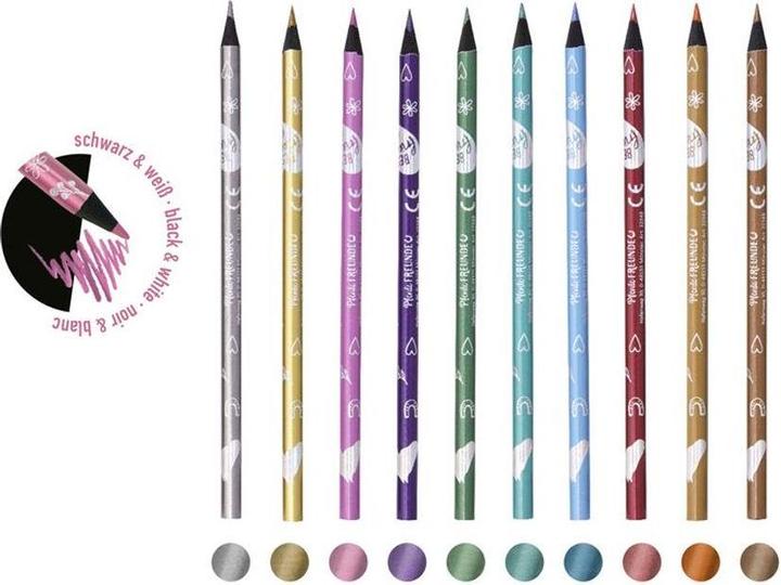 Produktbild Die Spiegelburg Metallic-Farbstifte Pferdefreunde (Mehrfarbig, 10 x)