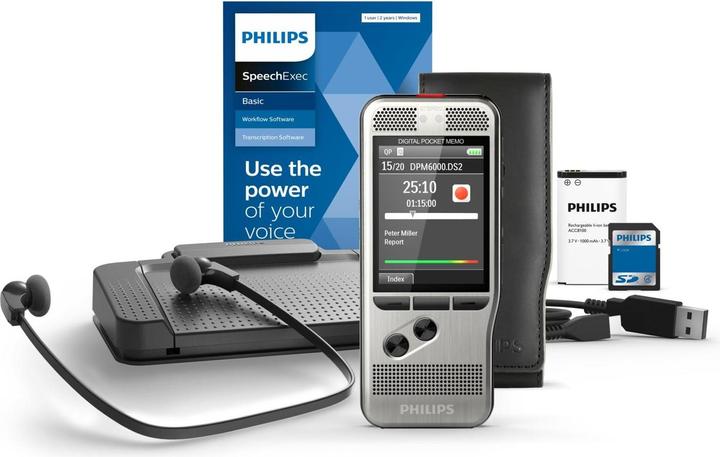 Actual product image Philips Pocket Memo DPM6700 dictation and playback set