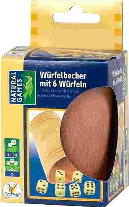 Productafbeelding Natural games Leren dobbelbeker met 6 dobbelstenen