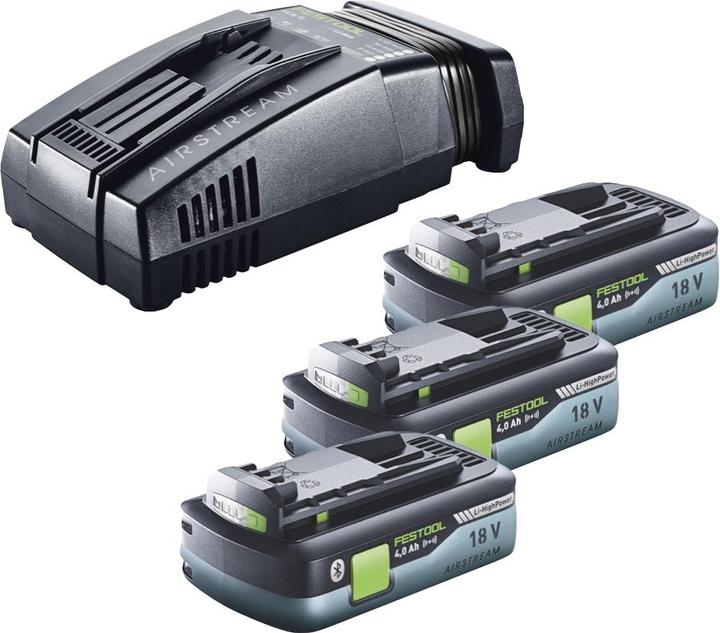 Actual product image Festool Energy Set: 3x Batteries BP 18 Li 4.0 Ah HPC-ASI 4.0Ah 18V + Charger SCA 16 10.8V-18V (3x
