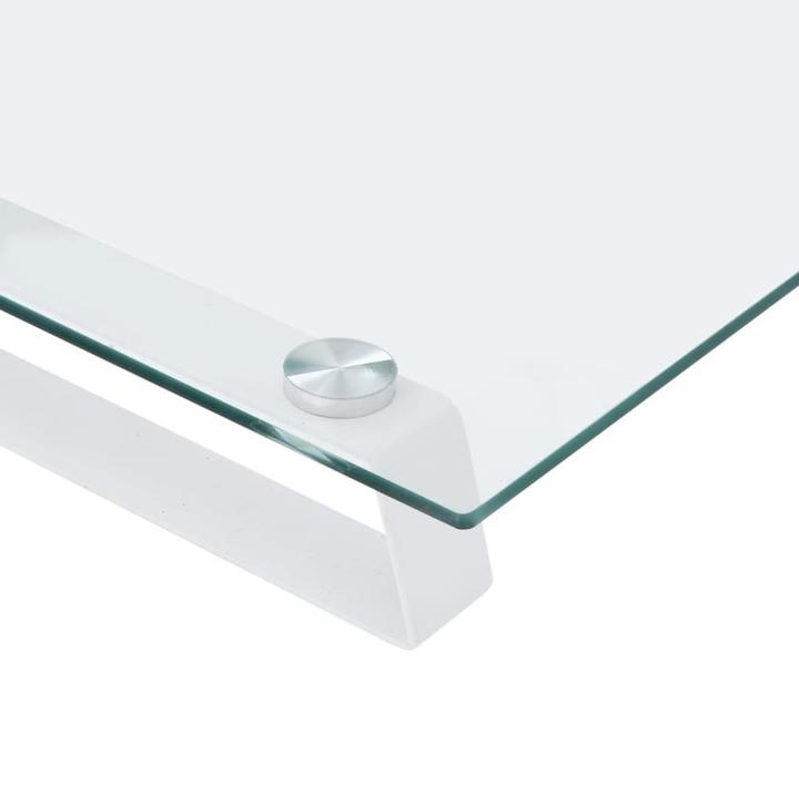 Image du produit VidaXL Support d'écran Blanc 40x35x8 cm verre trempé et