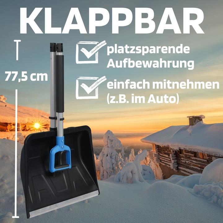 Actual product image SW-Stahl 98100L Folding snow shovel I space-saving I stable I 138cm long Aluminium snow shovel