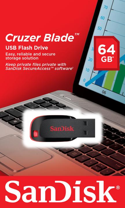 Produktbild SanDisk Cruzer Blade (64 GB, USB-A, USB 2.0)