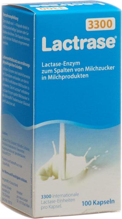 Produktbild Lactrase 3300 bei Lactoseintoleranz (100 Stück, Kapseln, 37 g)