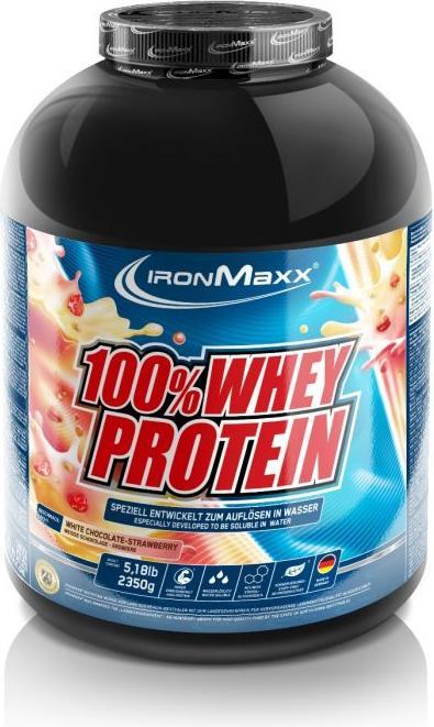 Immagine prodotto IronMaxx 100% Proteine Whey (barattolo da 2350 g) (Fragola, Cioccolato bianco, 1 pz., 2350 g)