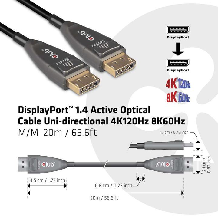 Actual product image Club 3D DisplayPort - DisplayPort (20 m, DisplayPort)