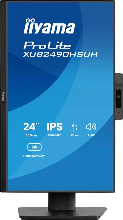 Actual product image iiyama 60.5cm (23,8") XUB2490HSUH-B2 16:9 HDMI+DP WebCam (1920 x 1080 pixels, 23.80")
