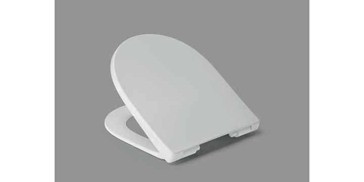 Actual product image Hamberger Sanitary WC seat Lopata Softclose Pre. white with stainless steel plug-in hinge C0102G