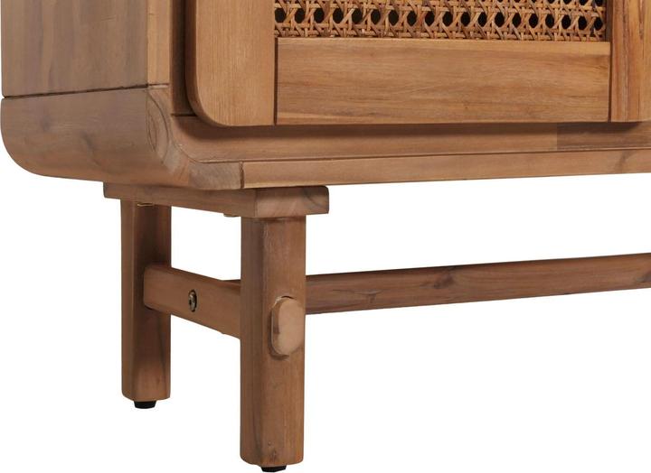 Image du produit Mendler Highboard HWC-M47, compartiments de rangement, rotin acacia bois massif teinté 141x90x35cm 32kg (90 x 35 x 141 cm)