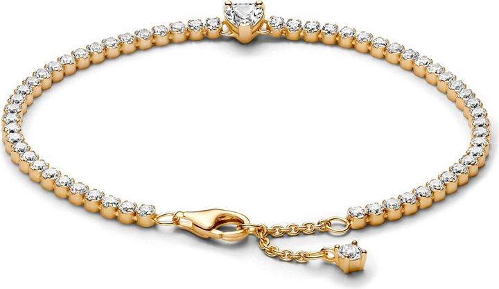 Produktbild Pandora Sparkling Heart Tennis Bracelet (20 cm, Vergoldet, Metall)