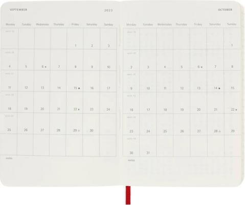 Actual product image Moleskine 18 months weekly note calendar 2023/2024, Pocket/A6, 1 Wo = 1 page, right lined (A6, English)