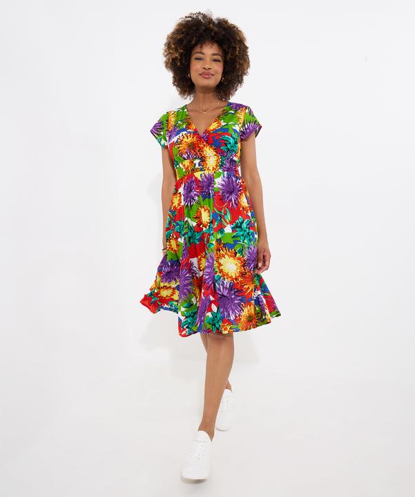Produktbild Joe Browns Colour Pop Floral Print Cap Sleeve Knee Length Dress (16)