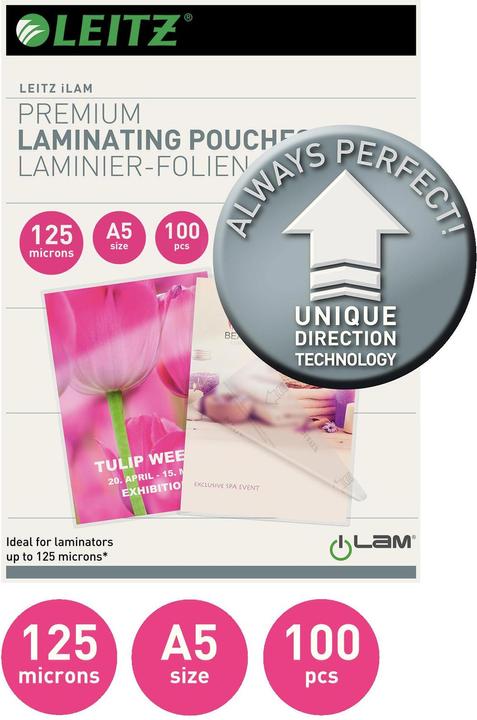 Actual product image Leitz Laminating foil (A5, 100 Piece, 125 µm)