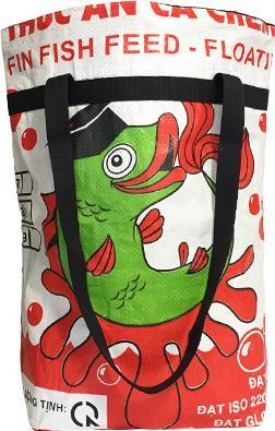 Immagine prodotto Bekos Upcycling - Grande borsa della spesa realizzata con sacchetti di cibo per pesci riciclati, di