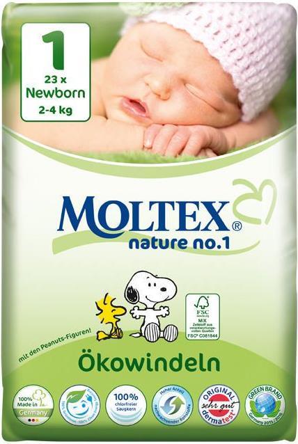 Actual product image Moltex Öko Eco nappies Newborn (Size 1, Pack, 23 Piece)
