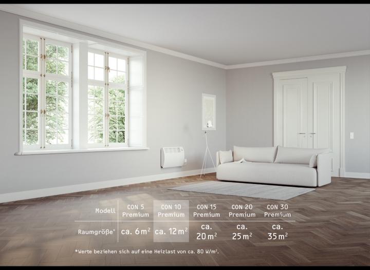 Produktbild Stiebel Eltron CON 10 Premium, 1 kW Wandkonvektor für ca. 12 m², VDE geprüft (1000 W)
