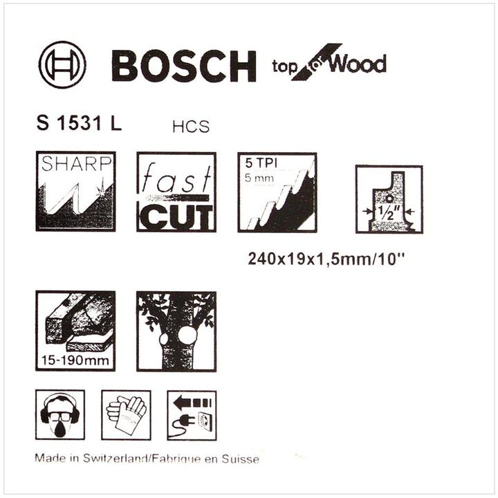 Produktbild Bosch Professional Zubehör Säbelsägeblatt S 1531 L, Top for Wood, 5er-Pack