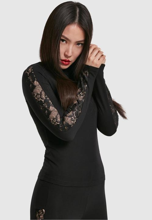 Actual product image Urban Classics Ladies Lace Striped LS (M)