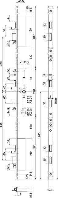 Produktbild MSL Mehrpunktverschluss Standard FlipLock 24421 U-Stulp