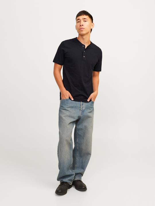 Actual product image Jack & Jones Single-coloured Grandad collar T-shirt T-shirt (L)