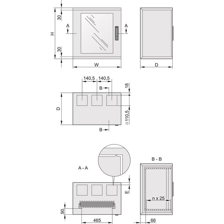 Actual product image Schroff 19/"EPCASE case 9U 487x600x400mm (9 RU, 19 inch rack)