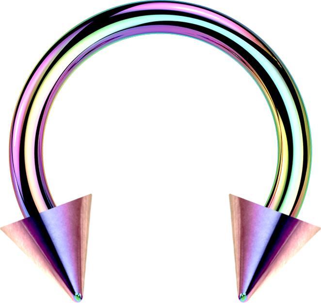 Produktbild Star Piercing Circular Barbell farbig mit zwei Cones (Titan G23, ohne Messing)