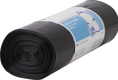 Immagine prodotto Office Depot Fodere per cestini 240 L con cordoncino nero PE (polietilene) 65 micron (10 x, 240 l)