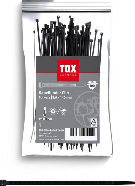 Immagine prodotto Tox Fascetta Clip 3,6x140 (100 pz.) (1400 mm, 100 pz.)