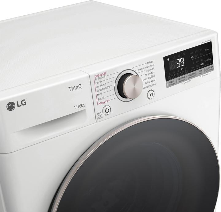 Immagine prodotto LG D4R7011TSWG lavasciuga Libera installazione Caricamento frontale Nero, Bianco D