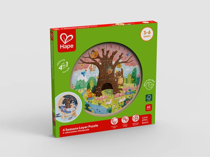Actual product image Hape 4-Seasons Layer Puzzle (10 pieces)