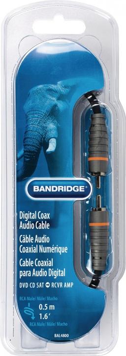 Productafbeelding Bandridge BLAUWE Digitale Coax Kabel (0.50 m, RCA)