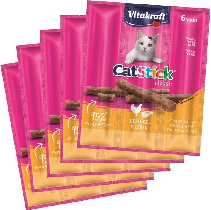 Actual product image Vitakraft Vita Cat Stick mini Poultry & Liver (Adult, 30 pcs., 180 g)