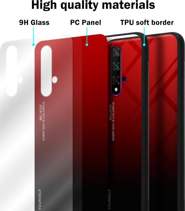 Produktbild Cadorabo TPU 2 Farben Glas Cover (Huawei Nova 5T, LG K20, TCL 20S)