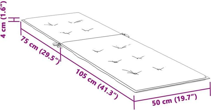 Immagine prodotto VidaXL Liegestuhl-Auflage Oxford-Gewebe (180 x 50 x 4 cm)