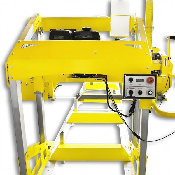 Immagine prodotto Markmüller BAMATO - Blockbandsäge m. Benzinmotor u. elektrischer Höhenverstellung m. 5,9 m Rollbahn BBSW-660GPR