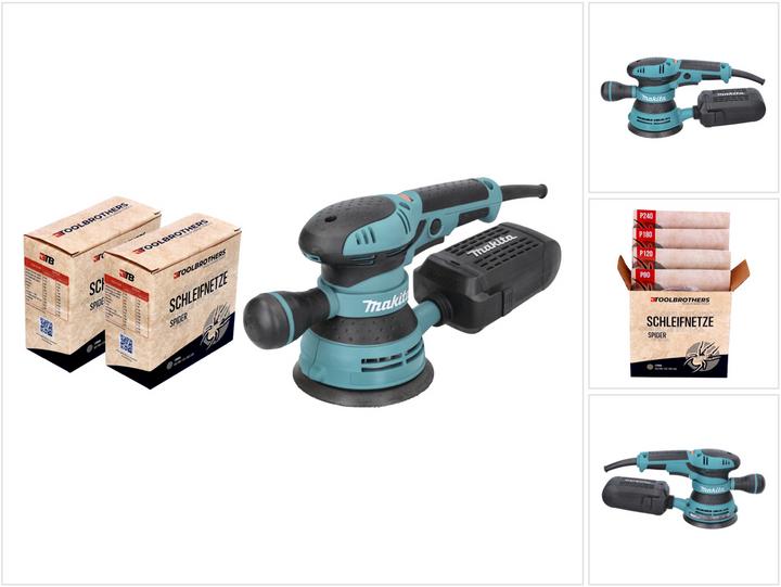 Produktbild Makita BO 5041 Exzenterschleifer / Schleifmaschine 300 W 125 mm + 2x Toolbrothers SPIDER Netzschlei (Exzenterschleifer, 300 W)
