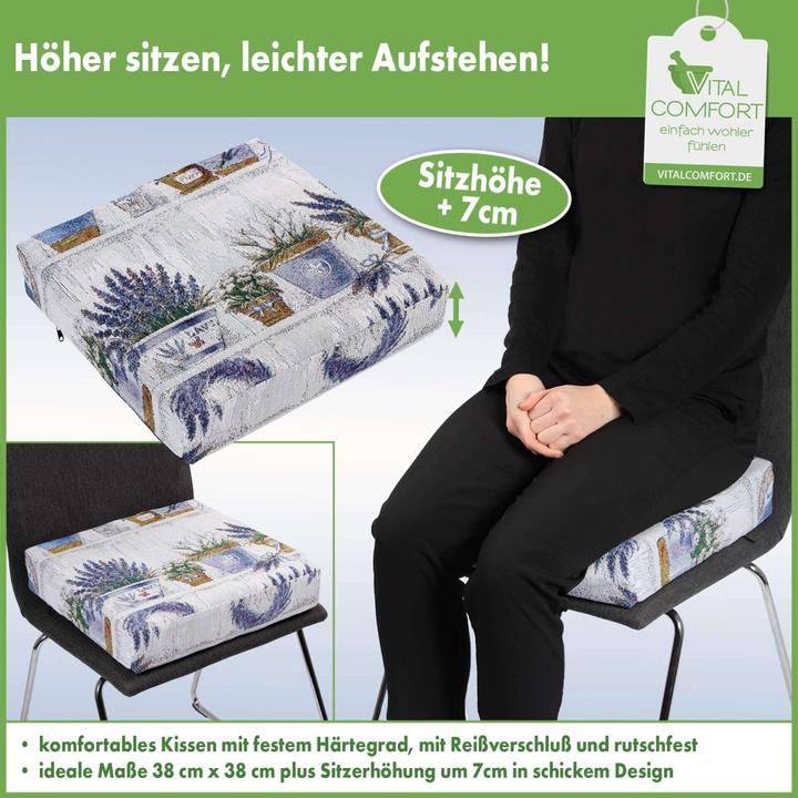 Image du produit Vital Comfort Rehausseur de chaise Lavande 38 x 38 x 7 cm