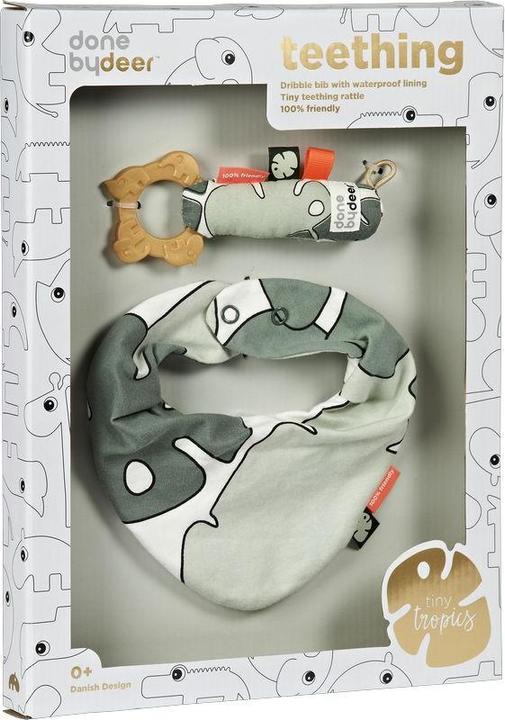 Immagine prodotto Done by Deer Set regalo bavaglino e anello per la dentizione Tiny Tropics