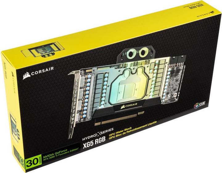 Actual product image Corsair Hydro X Series XG5 RGB 3090 Ti FE GPU Water Block - Acrylic + Nickel