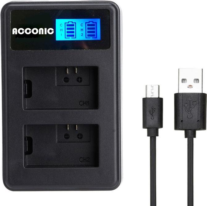 Image du produit Acconic Chargeur rapide double pour Canon LP-E6 LPE6 avec câble USB-C