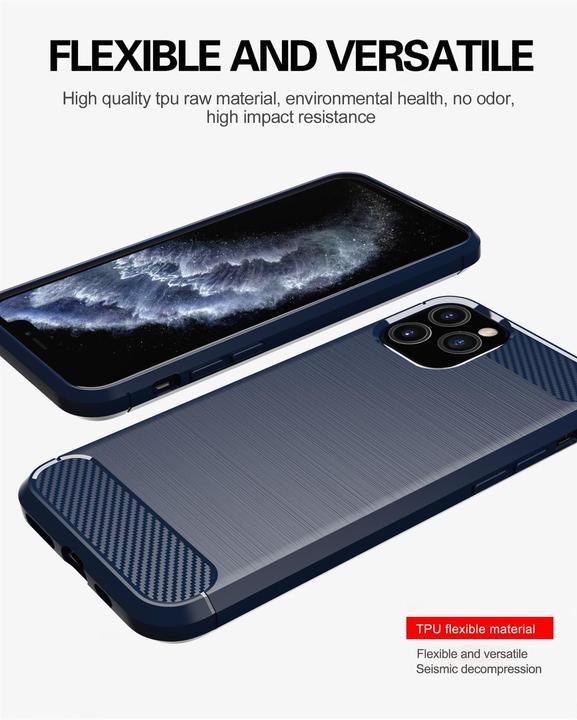 Produktbild Cadorabo TPU Ultra Slim carbon edelstahl Kombi Cover (Apple iPhone 11 Pro Max)