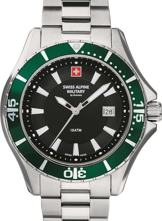 Actual product image Swiss Alpine Military 7040.1134 Diver 45mm 10ATM (Rotating bezel left, Diving watch, 45 mm)