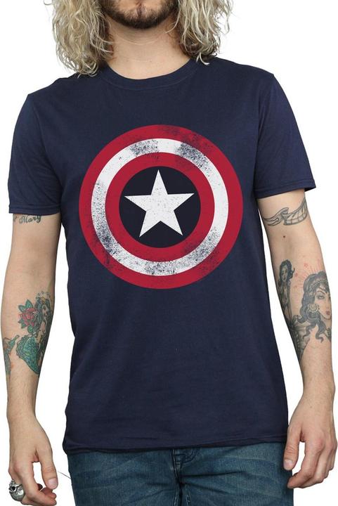 Image du produit Mens Captain America Distressed Shield T-Shirt (L)