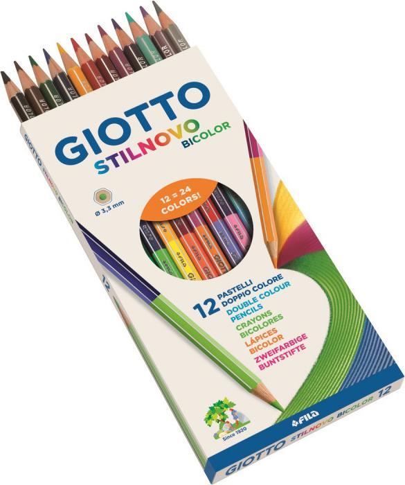 Image du produit Giotto Crayon de couleur Stilnovo Bicolor 12 pièces (Multicolore, 12 x)