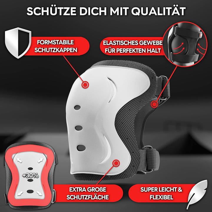 Actual product image Skatewiz Skate Protektoren Set (L, Elbow protectors, Knee pad, Wrist protectors, 6 pieces)