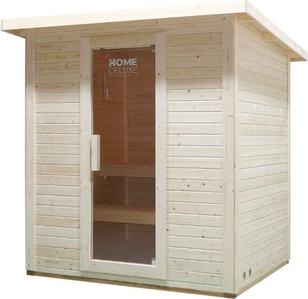 Produktbild Home Deluxe Saunahaus Outdoor MACAH L- 221 x 217 cm für 4 Personen - Sauna mit 6kW Ofen